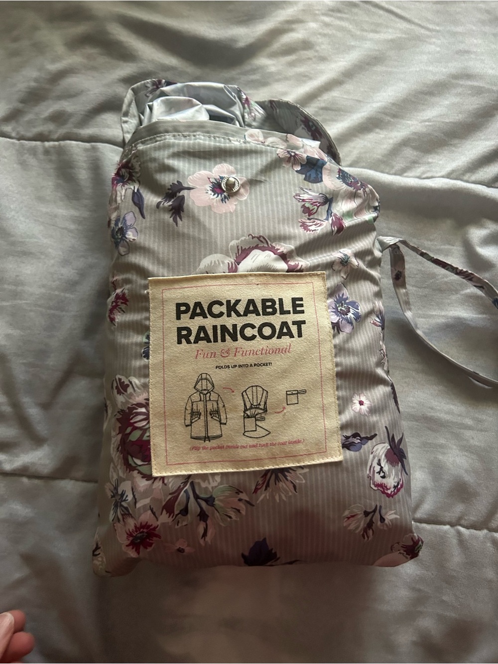 Vera Bradley Packable Floral Raincoat - Lavender Floral Print